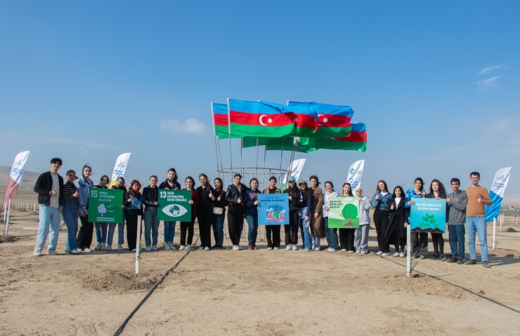 “II Yaşıl düşüncə maarifləndirmə proqramı” çərçivəsində Müşfiqabad qəsəbəsində ağacəkmə aksiyası keçirilib